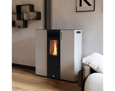 Estufa de Pellets de Pasillo STOVE CANADIAN (Blanca) | 9,72 kW, Profundidad 25 cm