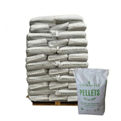 Palet de Pellet BIOGRAMASA | 72 Sacos x 15 kg (1080 kg), Primera Calidad, Certificación ENplus A1
